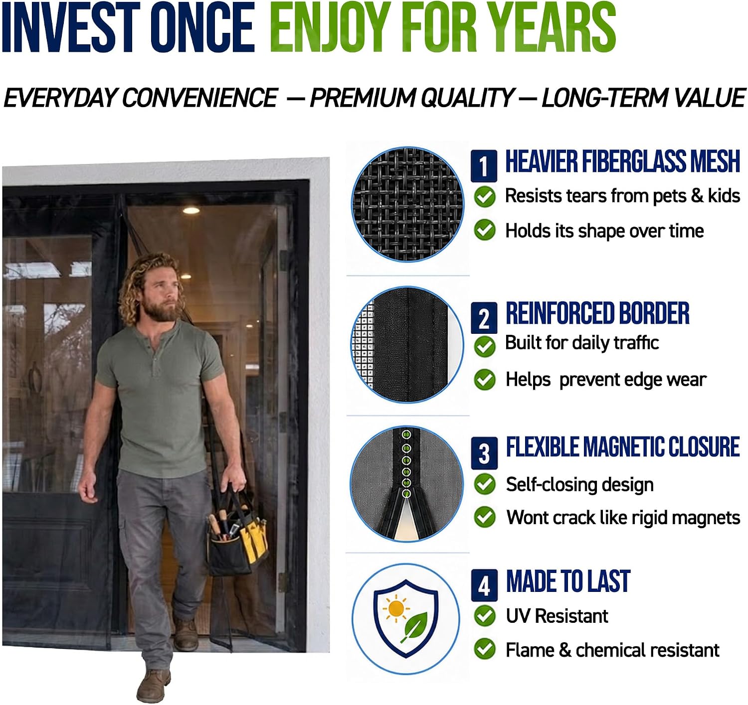 Fenestrelle Magnetic Screen Door for French & Sliding Door – Heavy Duty