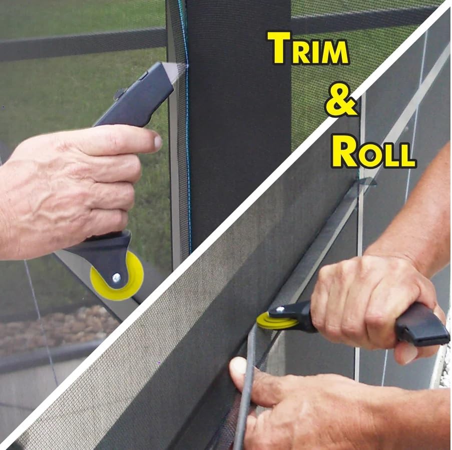 Screen Roller Tool Professional EZ Screen Spline Roller Tool with Knife Tool for Installing Screen Windows Door Patio